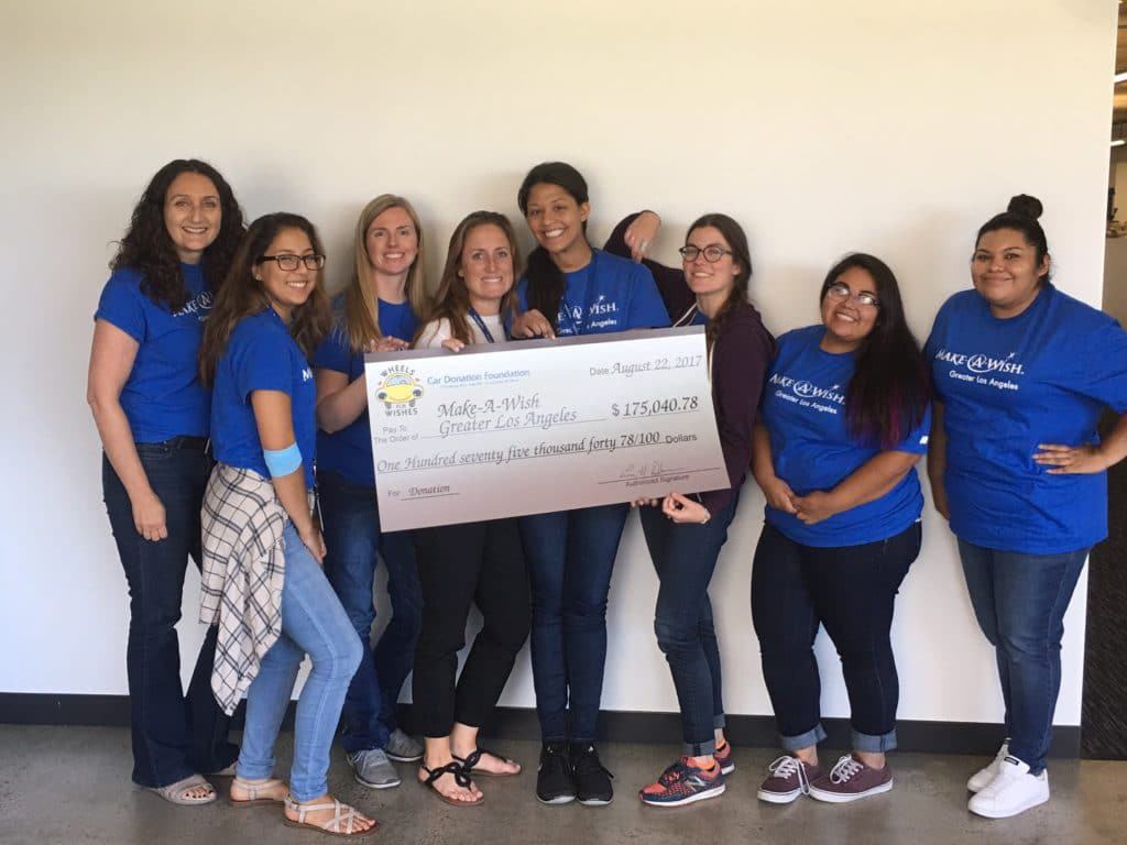 Check From Wheels For Wishes to Make-A-Wish Greater Los Angeles